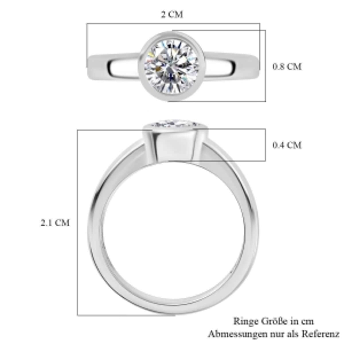 Moissanite 0.73 ctw Ring in Platinum Over Sterling Silver (Size 10) image number 6