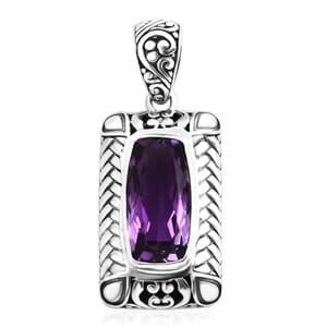 Bali Legacy African Amethyst 11.15 ctw Pendant without Chain in Sterling Silver 