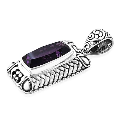 Bali Legacy African Amethyst 11.15 ctw Pendant without Chain in Sterling Silver 
