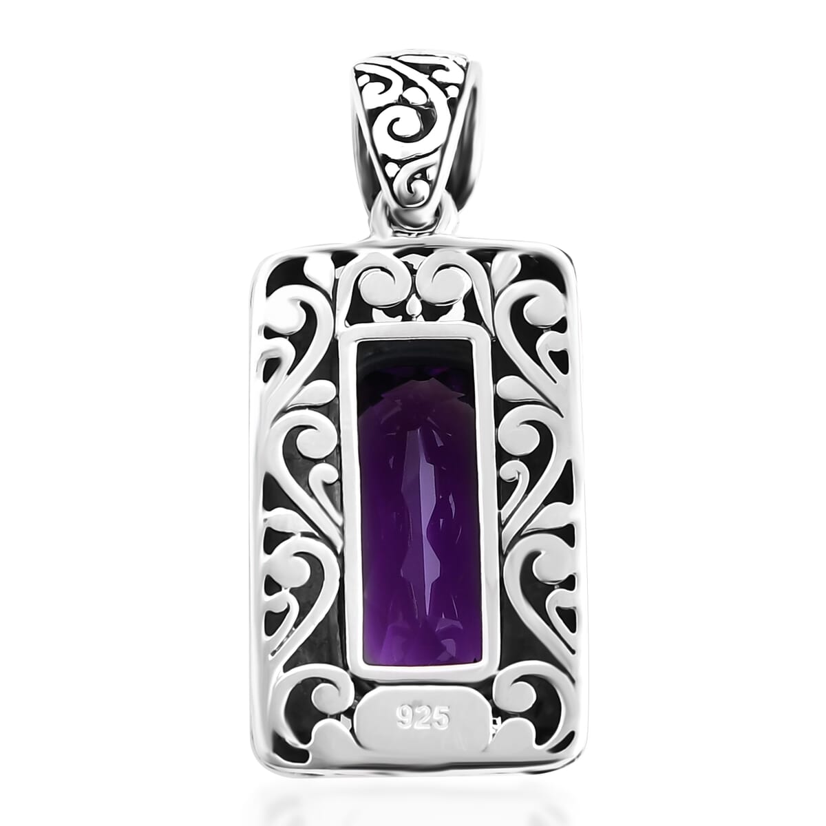 Bali Legacy African Amethyst Pendant in Sterling Silver 11.15 ctw image number 4