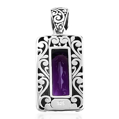 Bali Legacy African Amethyst 11.15 ctw Pendant without Chain in Sterling Silver 