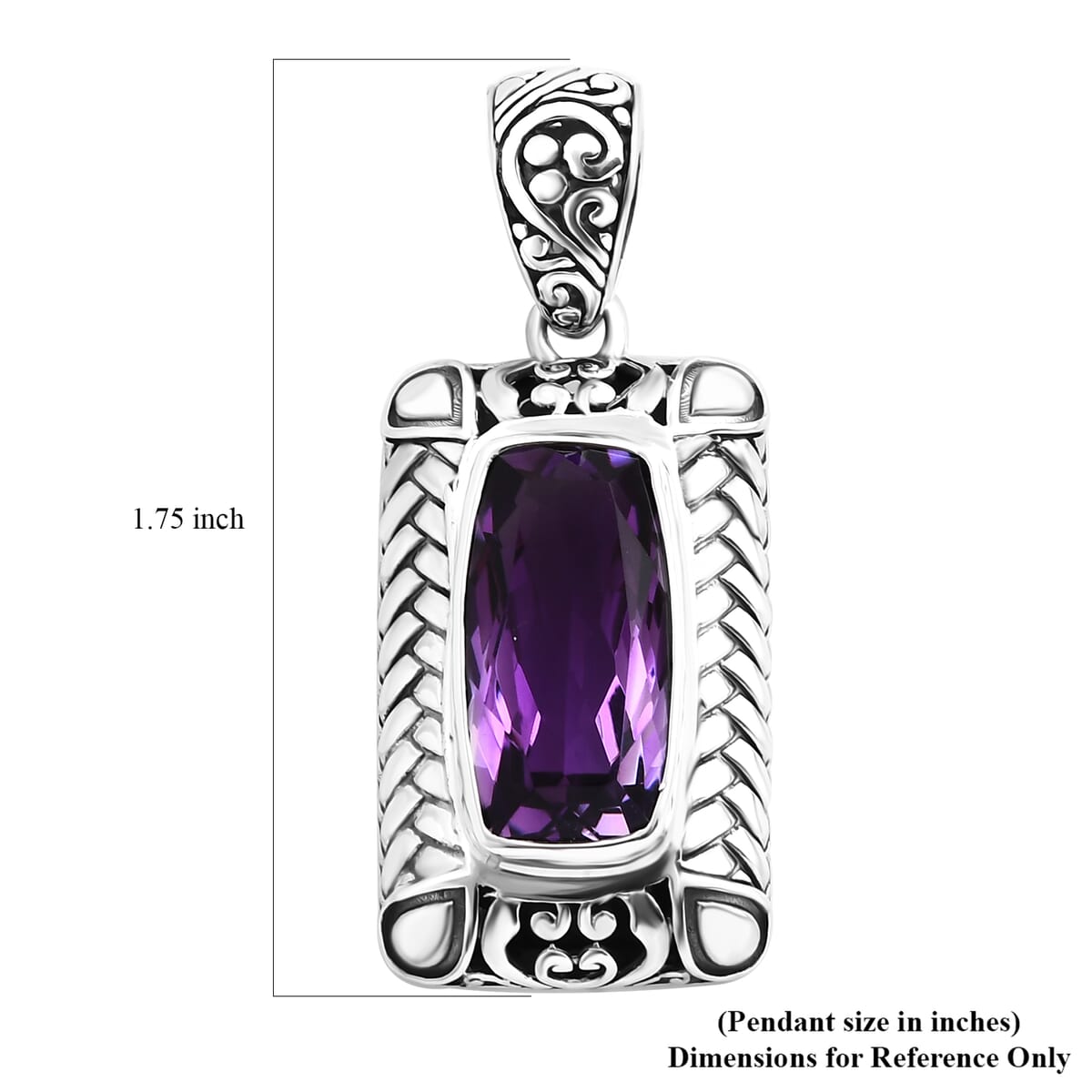 Bali Legacy African Amethyst Pendant in Sterling Silver 11.15 ctw image number 5