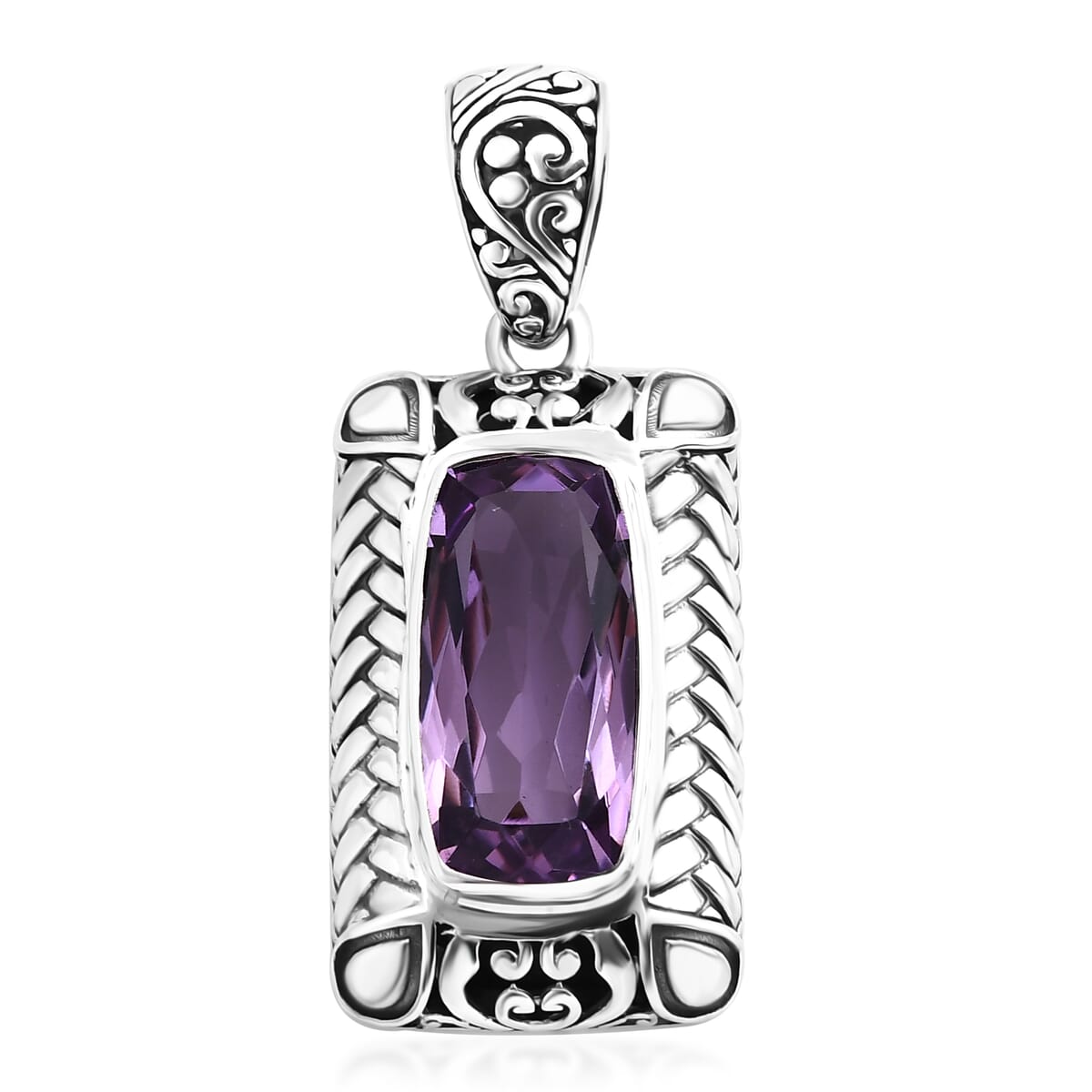 Bali Legacy Rose De France Amethyst 11.00 ctw Pendant in Sterling Silver  image number 0