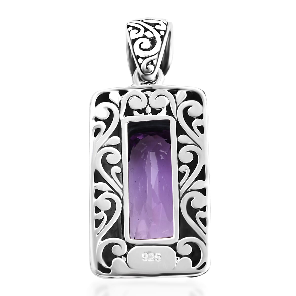 Bali Legacy Rose De France Amethyst 11.00 ctw Pendant in Sterling Silver  image number 4