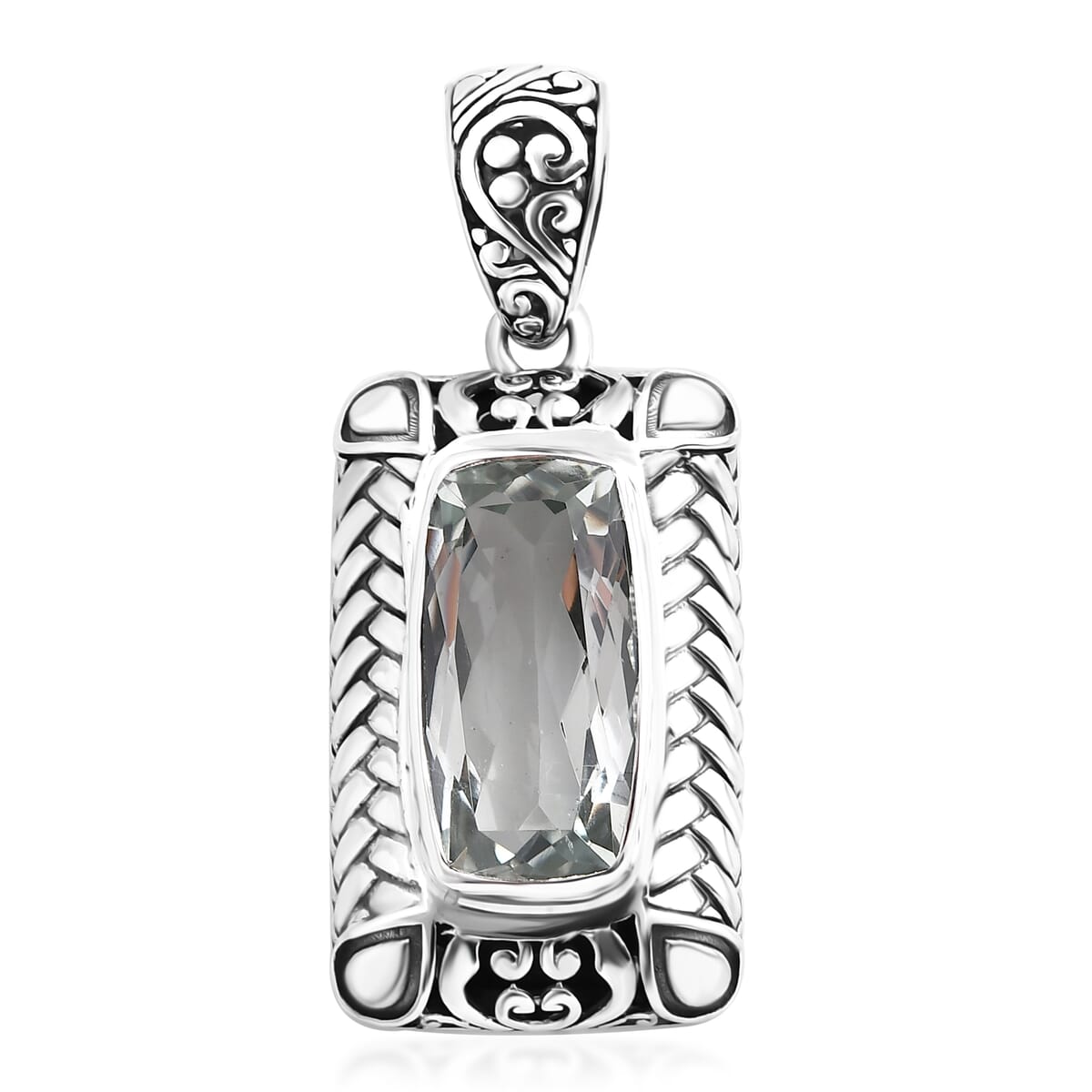 Bali Legacy Montezuma Prasiolite 10.25 ctw Pendant in Sterling Silver  image number 0