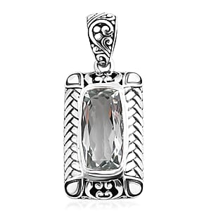 Bali Legacy Montezuma Prasiolite 10.25 ctw Pendant without Chain in Sterling Silver 