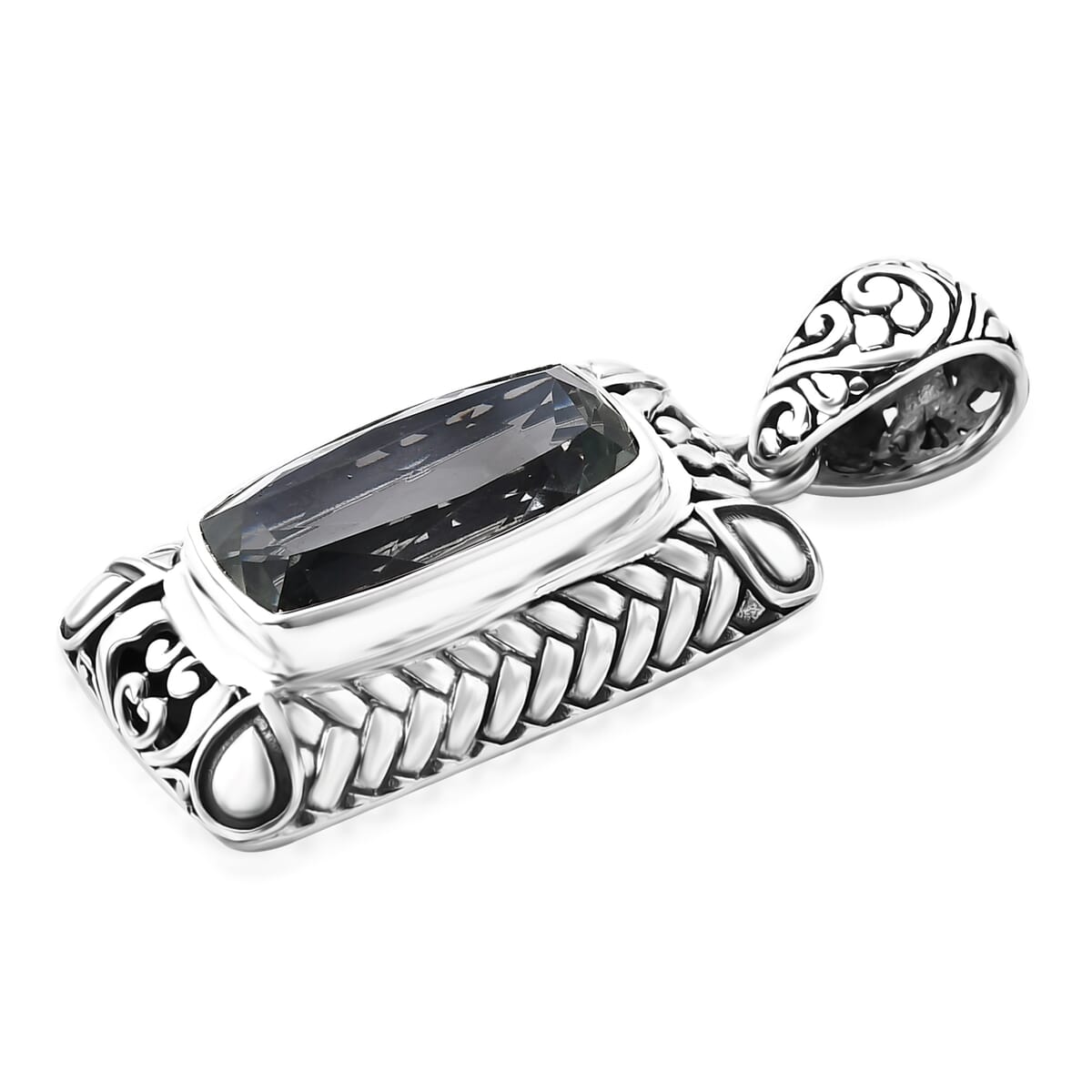 Bali Legacy Montezuma Prasiolite 10.25 ctw Pendant in Sterling Silver  image number 3