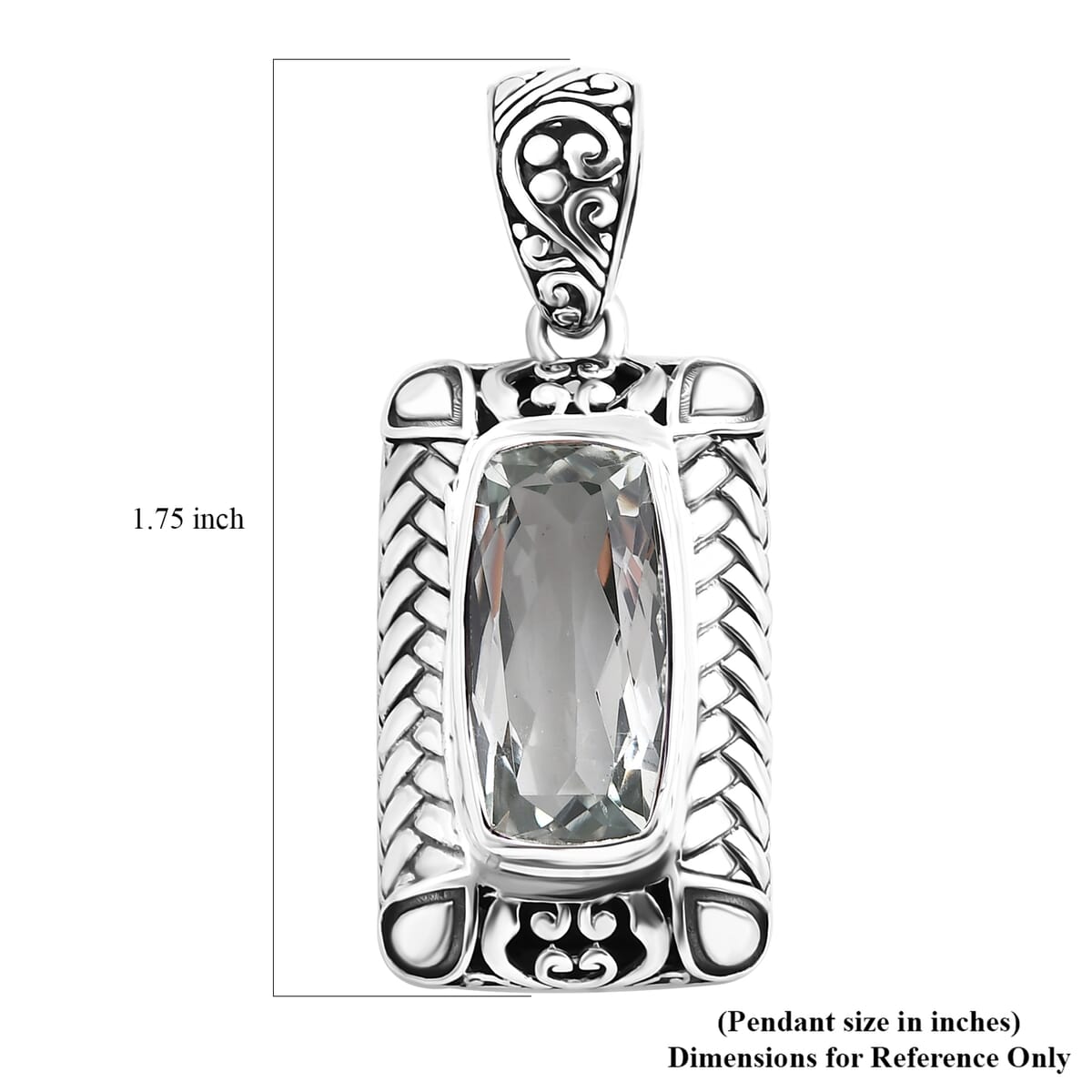 Bali Legacy Montezuma Prasiolite 10.25 ctw Pendant in Sterling Silver  image number 5