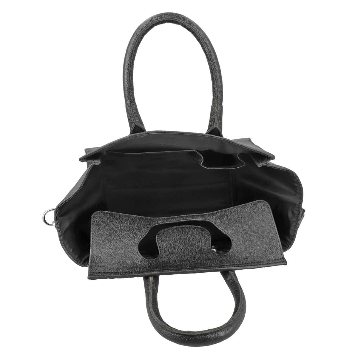 Black Genuine Leather Shoulder Bag image number 4