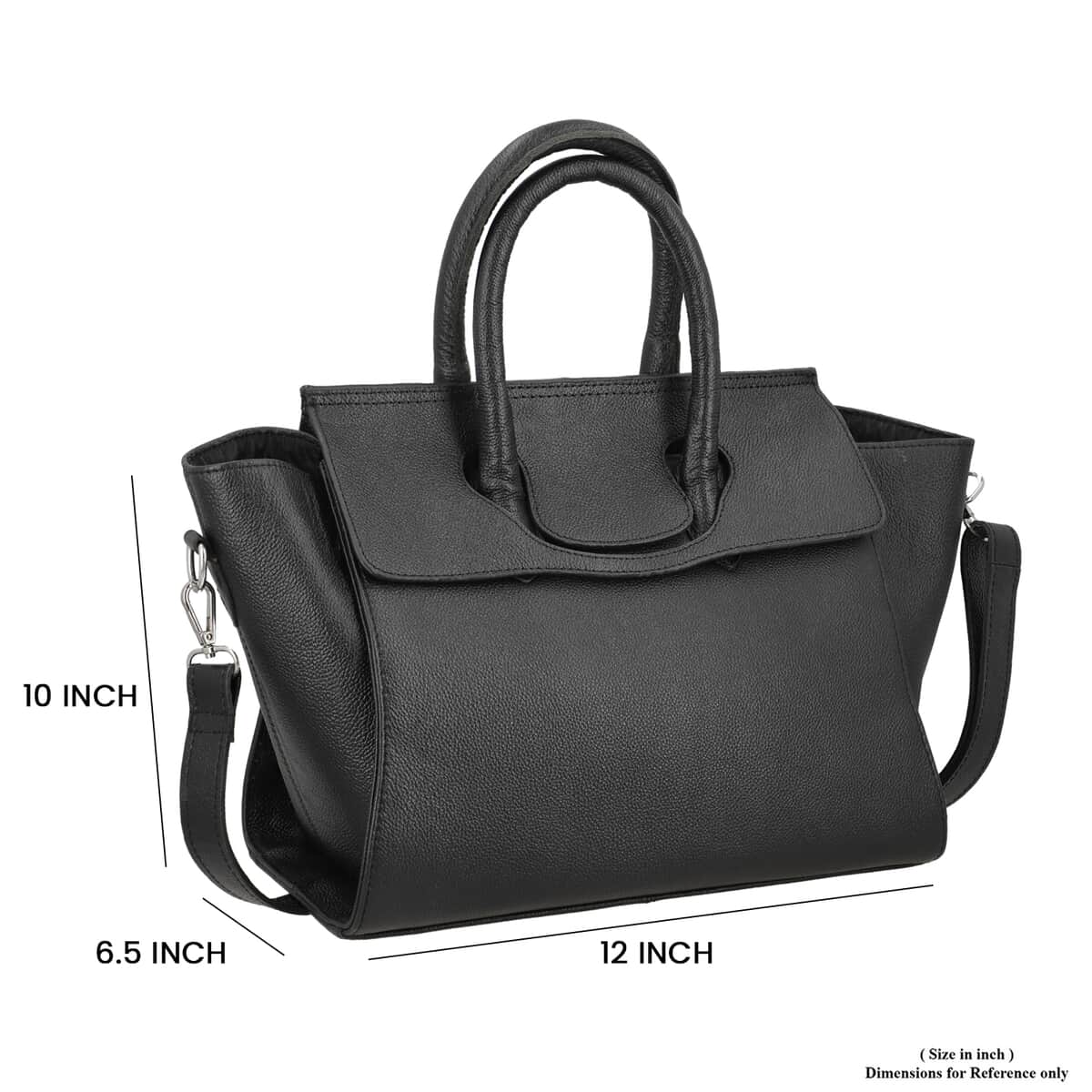 Black Genuine Leather Shoulder Bag image number 7