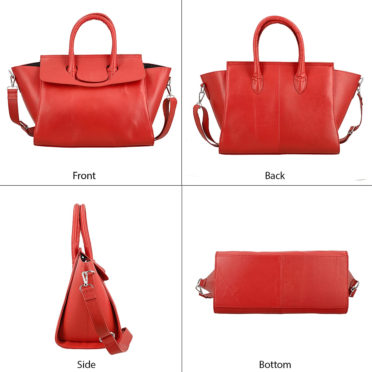 Red Genuine Leather Shoulder Bag image number 3