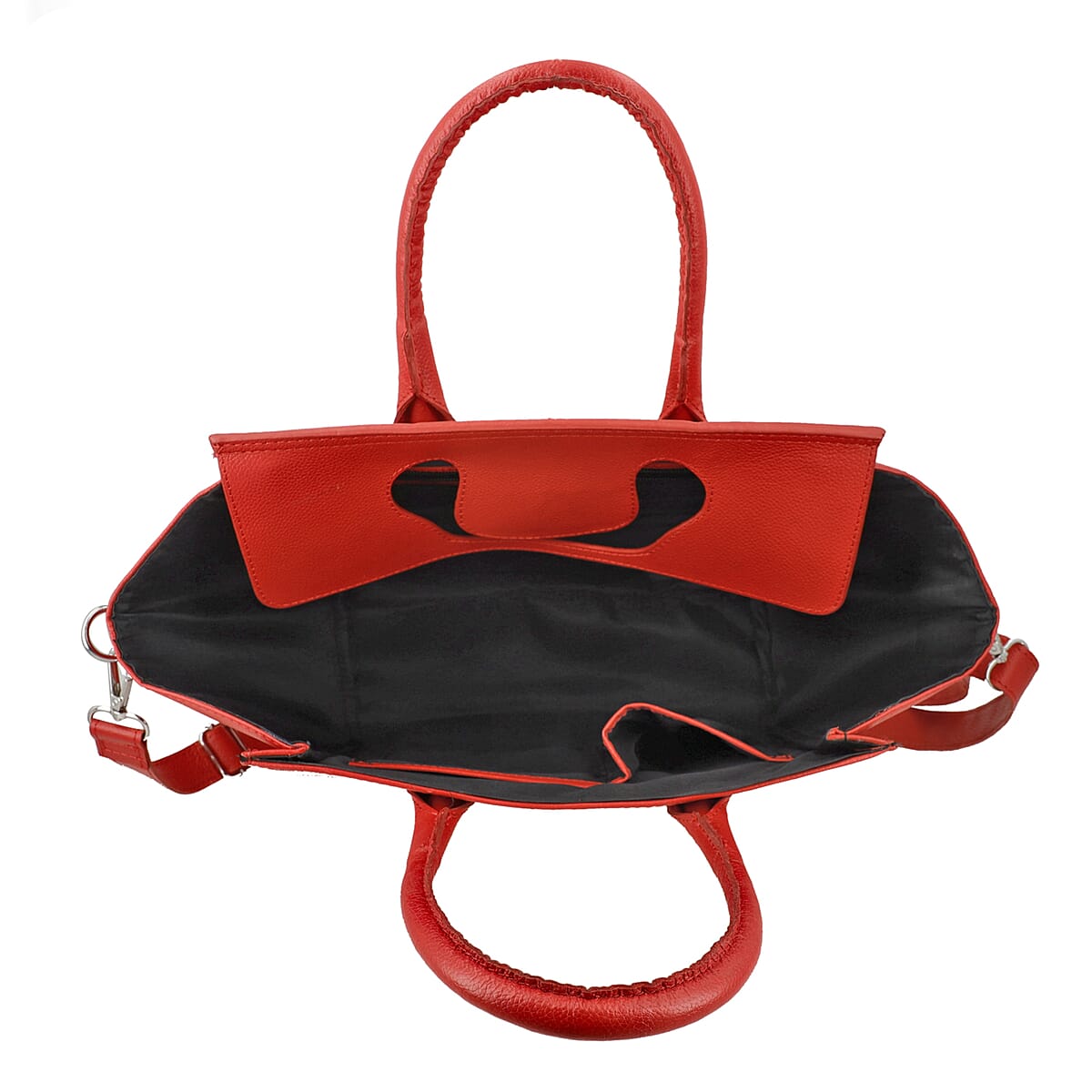 Red Genuine Leather Shoulder Bag image number 4