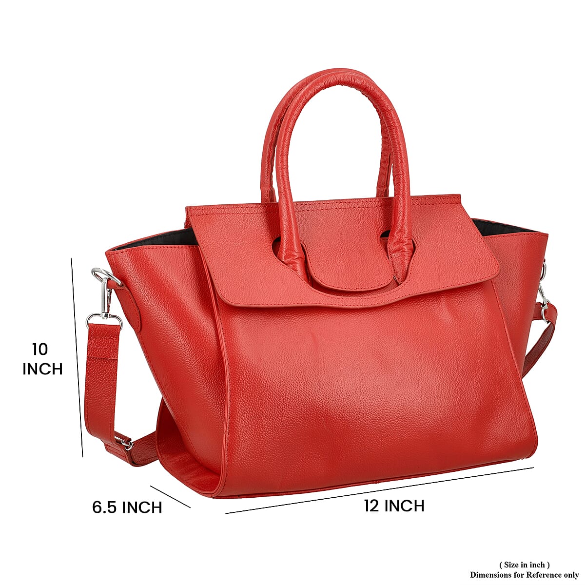 Red Genuine Leather Shoulder Bag image number 7
