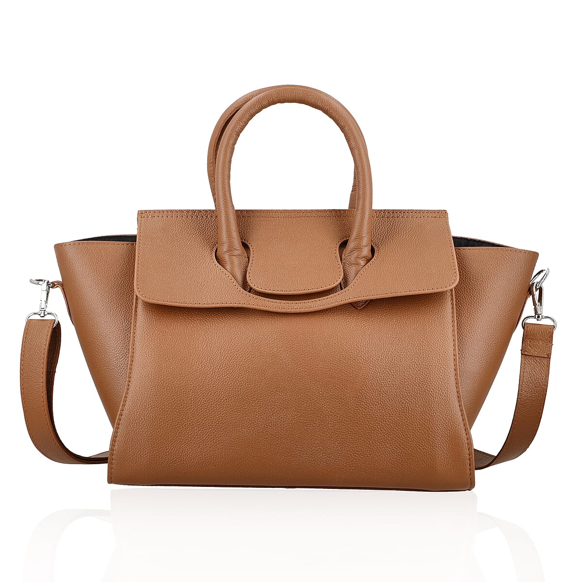 Tan Genuine Leather Shoulder Bag image number 0