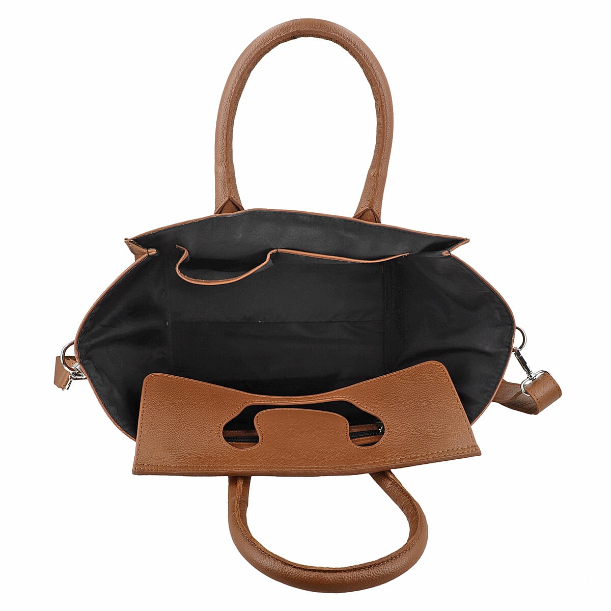 Tan Genuine Leather Shoulder Bag image number 4