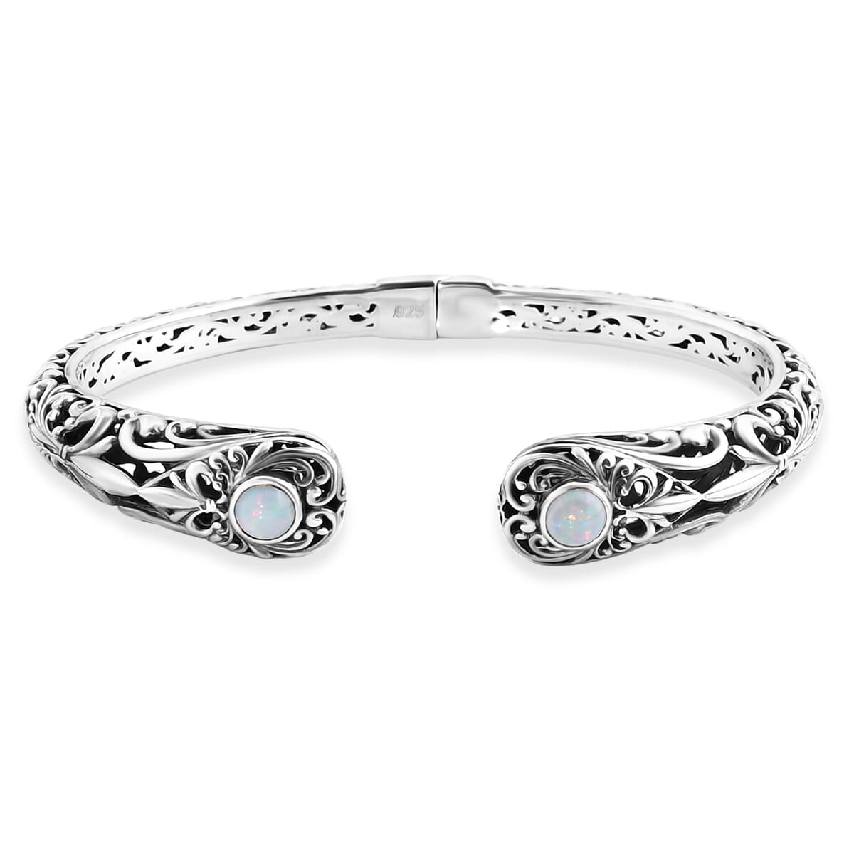 Bali Legacy Ethiopian Welo Opal 1.10 ctw Cuff Bracelet in Sterling Silver (7.25 In) image number 0