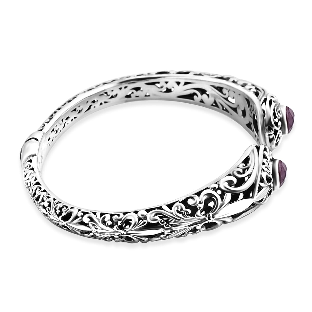 Bali Legacy Niassa Ruby (FF) 2.40 ctw Cuff Bracelet in Sterling Silver (7.25 In) image number 4