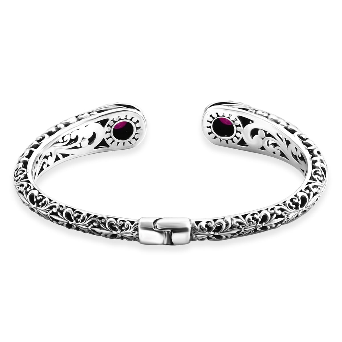 Bali Legacy Niassa Ruby (FF) 2.40 ctw Cuff Bracelet in Sterling Silver (7.25 In) image number 5