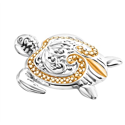 Bali Legacy 22K Vermeil Yellow Gold Over and Sterling Silver Turtle Pendant without Chain 6.20 Grams
