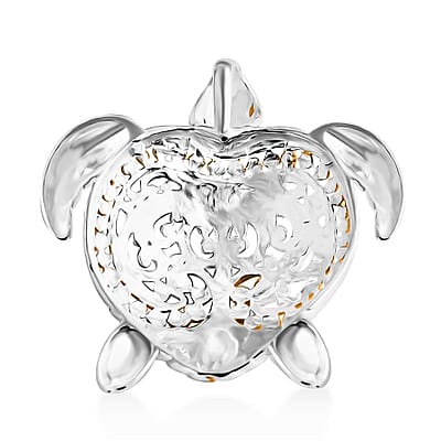 Bali Legacy 22K Vermeil Yellow Gold Over and Sterling Silver Turtle Pendant without Chain 6.20 Grams