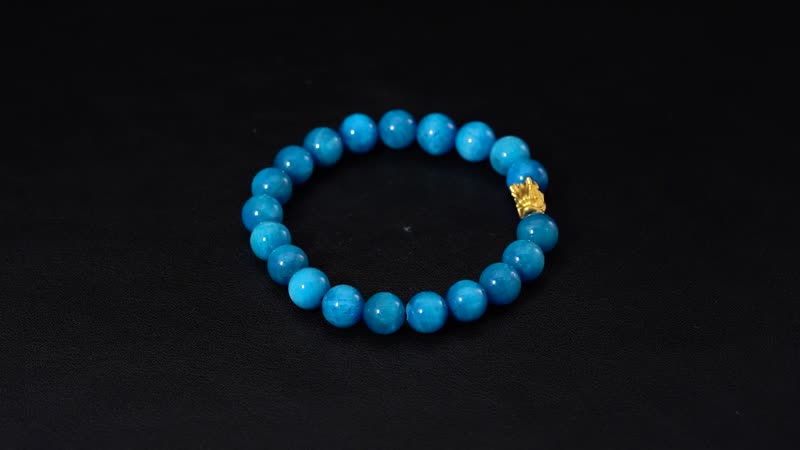 JCK Deal 24K Yellow Gold AAA Malgache Neon Apatite Beaded Dragon Stretch Bracelet 149.65 ctw