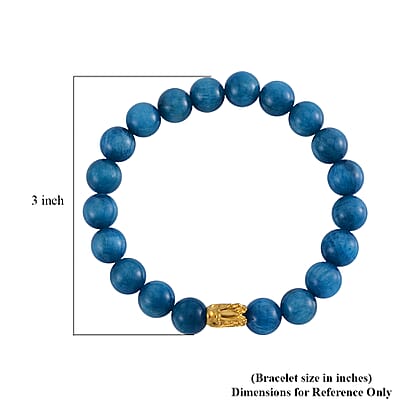 JCK Deal 24K Yellow Gold AAA Malgache Neon Apatite Beaded Dragon Stretch Bracelet 149.65 ctw