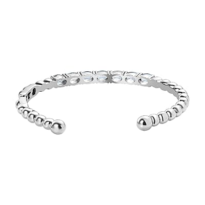 Sky Blue Topaz 6.30 ctw Bangle Bracelet in Stainless Steel (7.50 In)