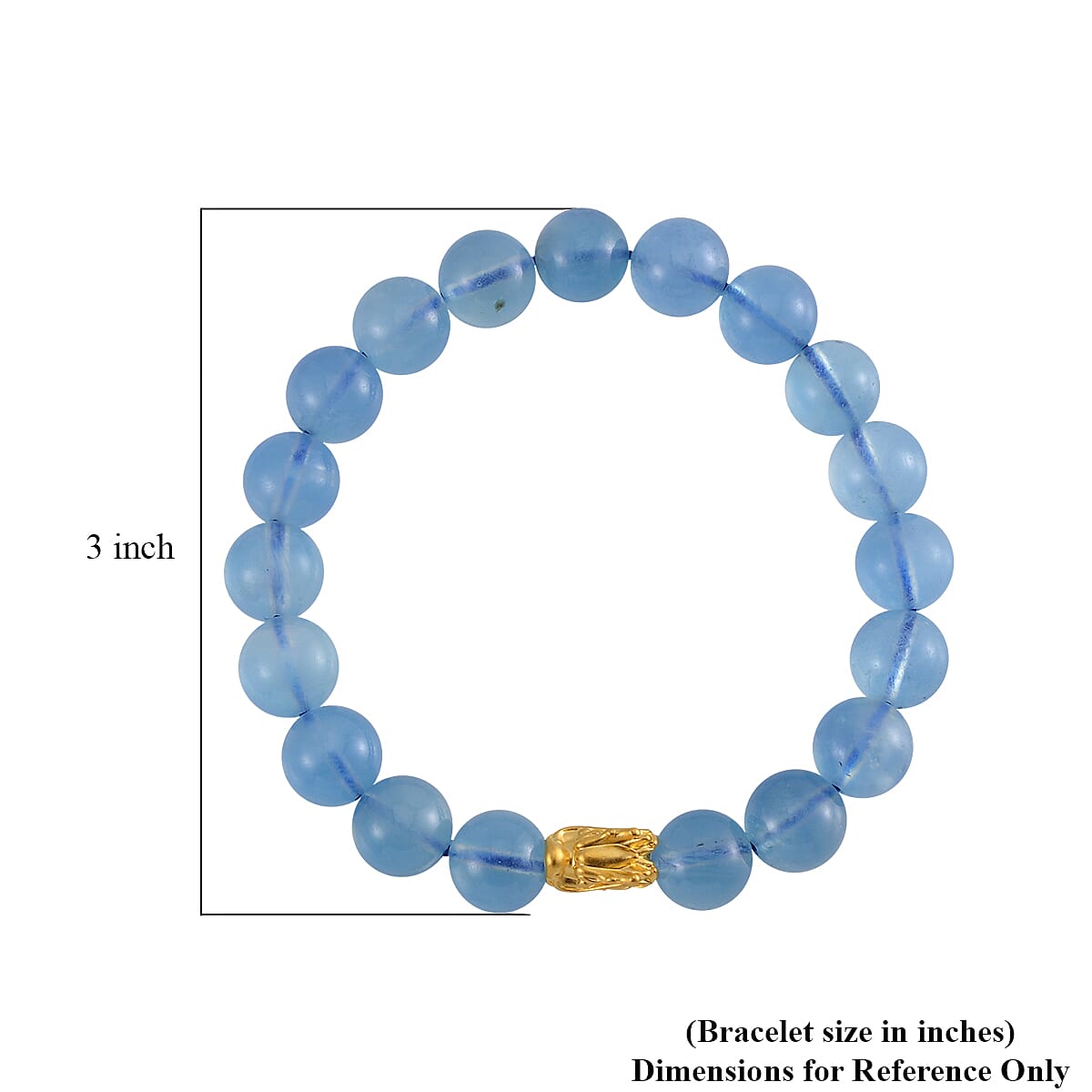 JCK Deal 24K Yellow Gold AAA Mangoro Aquamarine Beaded Dragon Stretch Bracelet 123.85 ctw