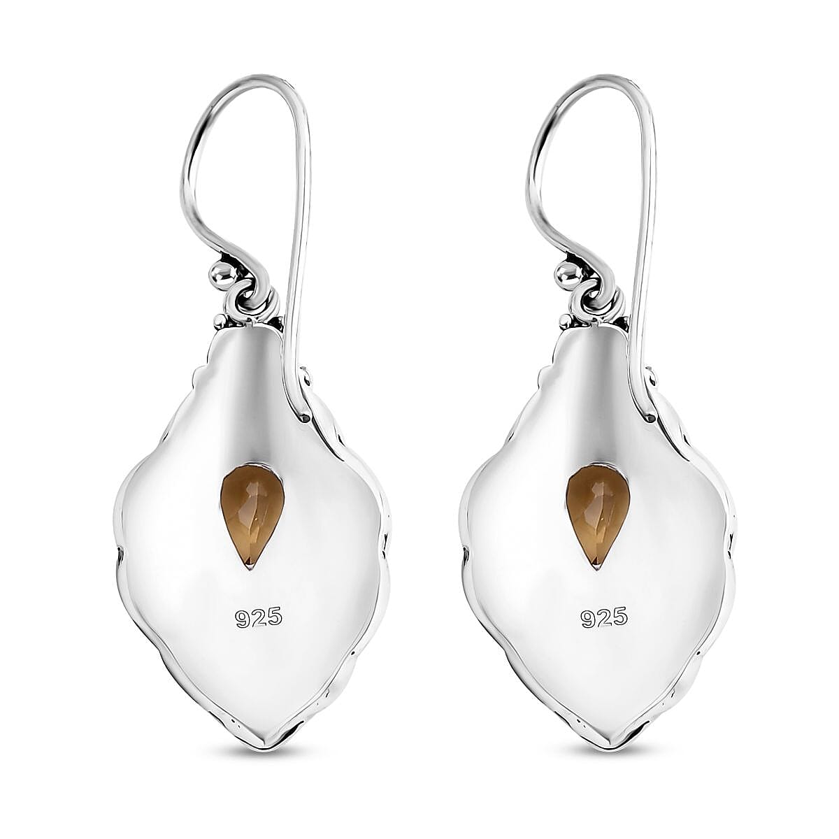 Bali Legacy Abalone Shell and Brazilian Citrine 1.60 ctw Earrings in Sterling Silver image number 3