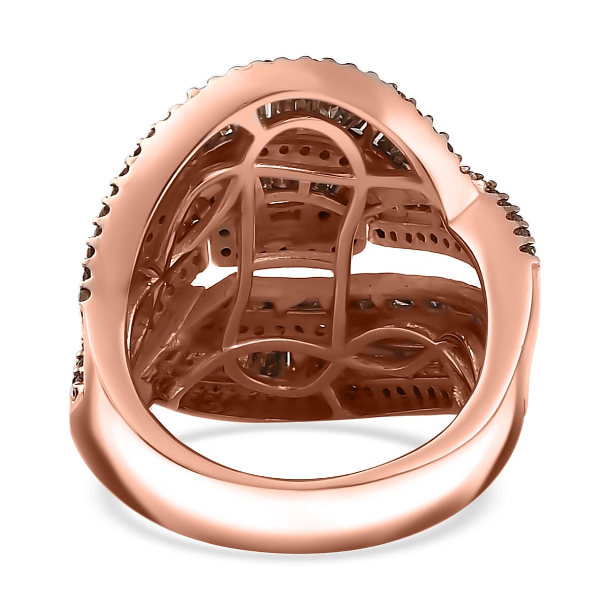 Natural Champagne Diamond Ring in Vermeil Rose Gold Over Sterling Silver (Size 7.0) 2.00 ctw image number 4