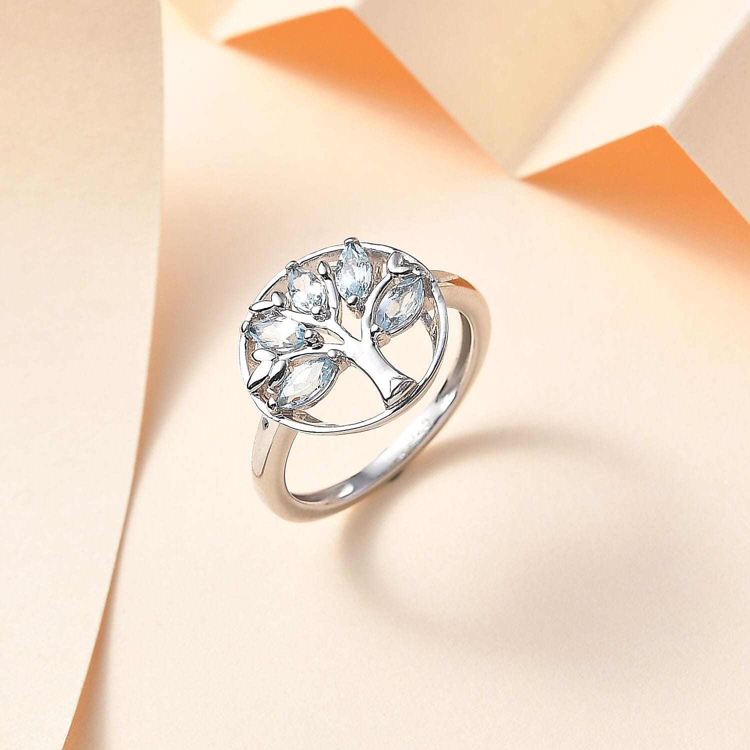 Sky Bue Topaz 1.00 ctw Cluster Ring in Platinum Over Sterling Silver (Size 8)