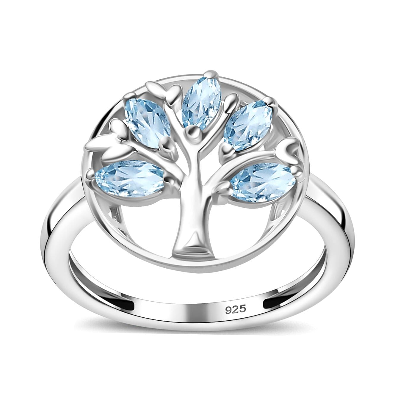 Sky Bue Topaz 1.00 ctw Cluster Ring in Platinum Over Sterling Silver (Size 8)