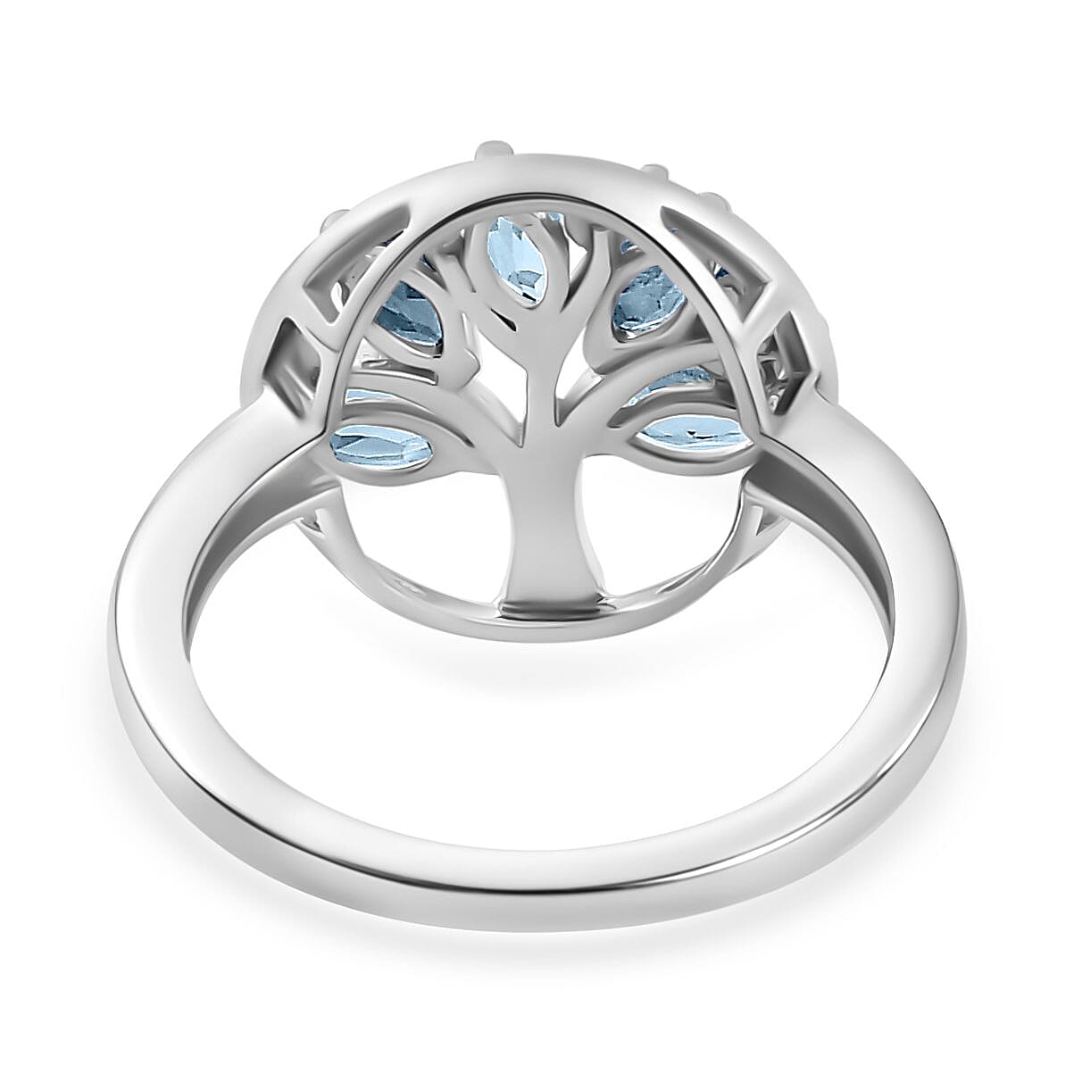 Sky Bue Topaz 1.00 ctw Cluster Ring in Platinum Over Sterling Silver (Size 8)