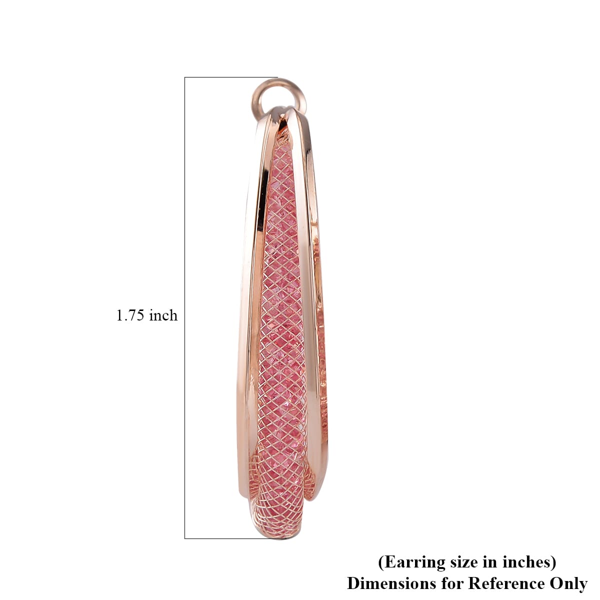 Sparkly Pink Austrian Crystal Infinity Inside Out Hoop Earrings in Rosetone image number 4