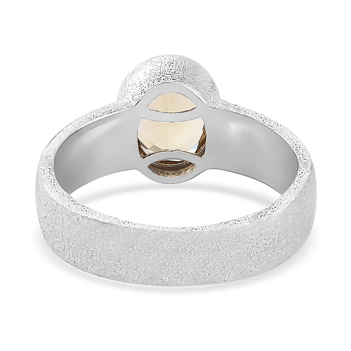 Brazilian Sunfire Beryl Sandblast Texture Solitaire Ring in Vermeil YG and Platinum Over Sterling Silver (Size 6.0) 1.10 ctw image number 3