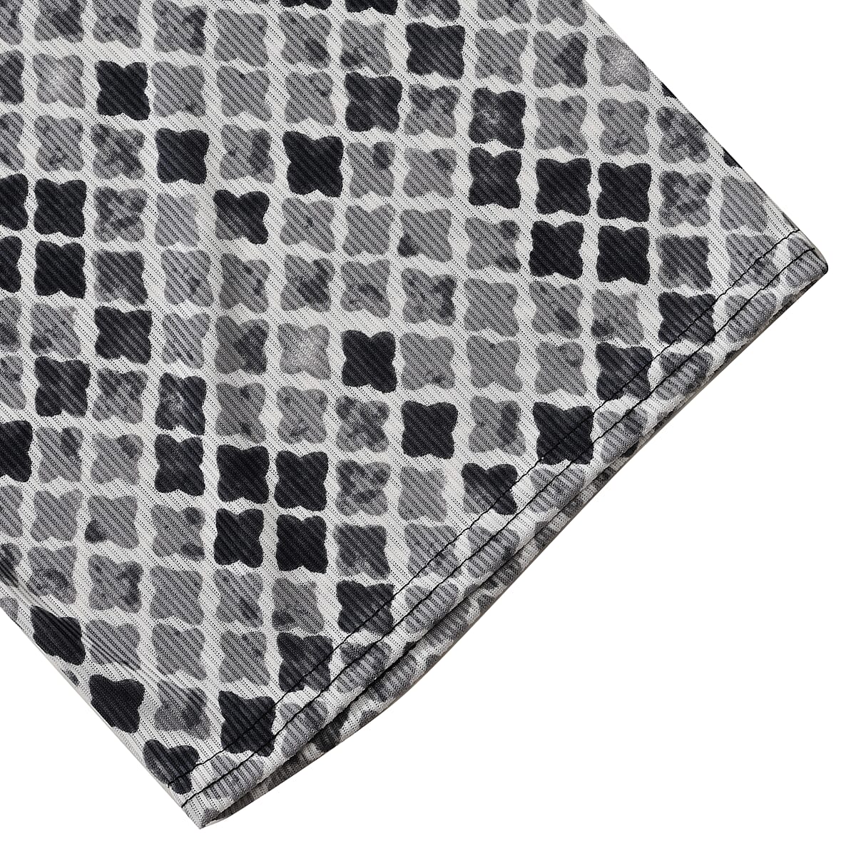 Set of 2 Beige and Geometric Rib Knit Stretch Lounge Pants - One Size Fits Most image number 7