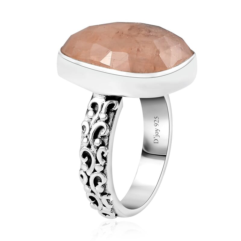 Indian Artistry Polki Marropino Morganite 11.10 ctw Ring in Sterling Silver (Size 10.0)