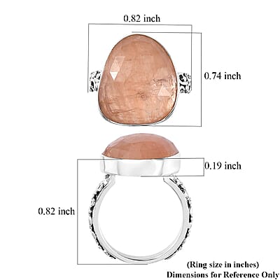 Indian Artistry Polki Marropino Morganite 11.10 ctw Ring in Sterling Silver (Size 10.0)
