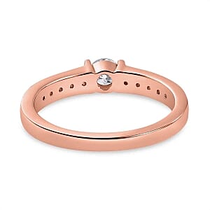 Moissanite 0.53 ctw Ring in 18K Vermeil Rose Gold Over Sterling Silver (Size 11.5)