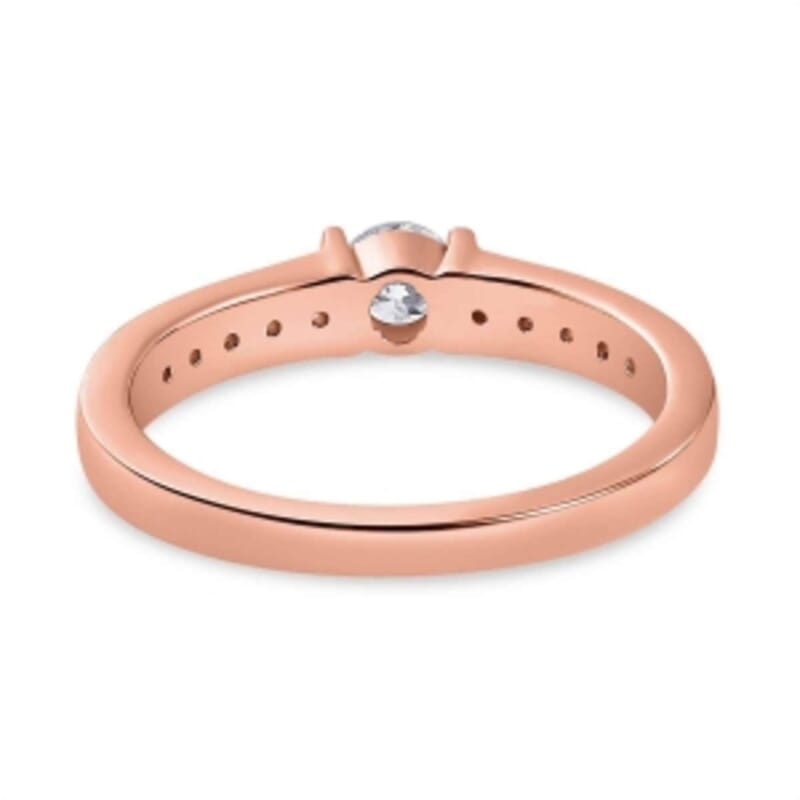 Moissanite 0.53 ctw Ring in 18K Vermeil Rose Gold Over Sterling Silver (Size 11.5)