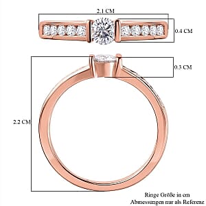 Moissanite 0.53 ctw Ring in 18K Vermeil Rose Gold Over Sterling Silver (Size 11.5)