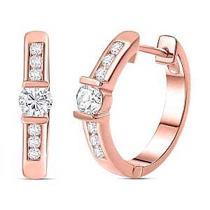 Moissanite 0.78 ctw Earrings in 18K Vermeil Rose Gold Over Sterling Silver