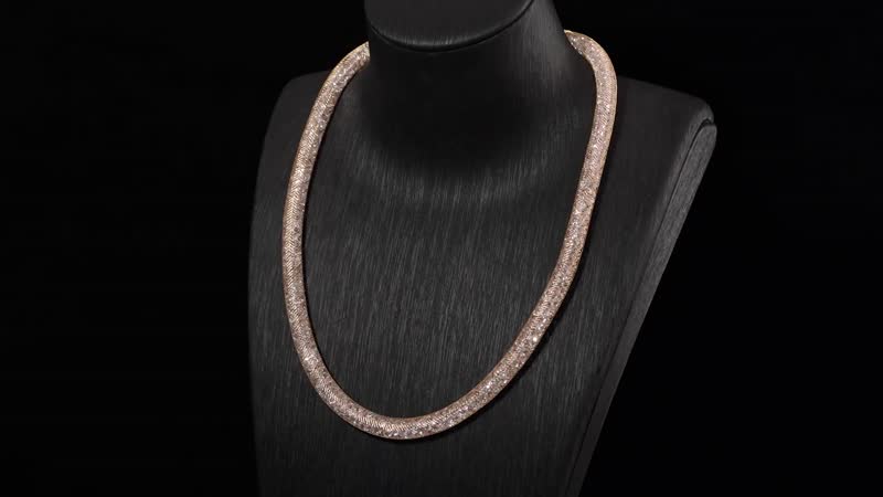 TLV Sparkly White Austrian Crystal Necklace (20-22 Inches) in Silvertone