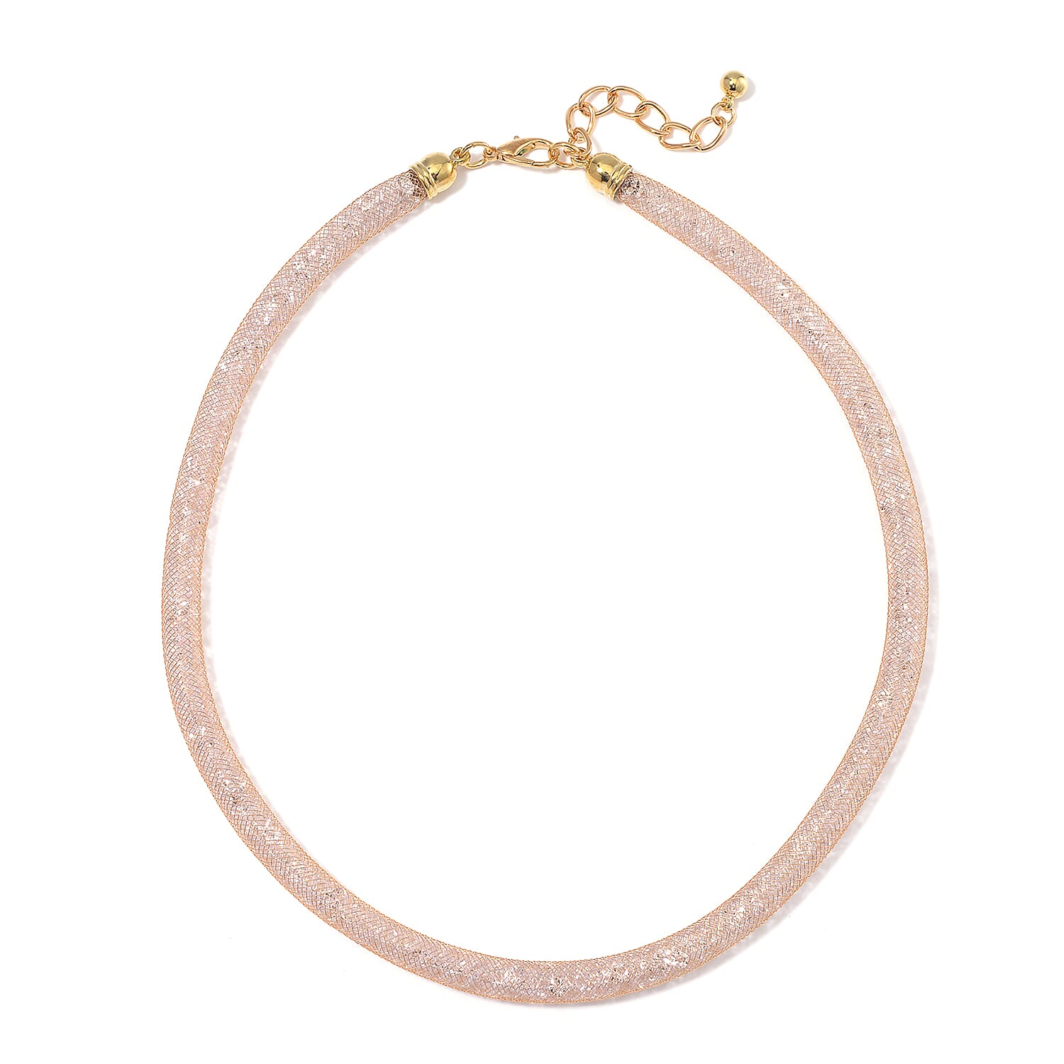 Sparkly White Austrian Crystal Infinity Necklace in Goldtone (20-22 Inches)