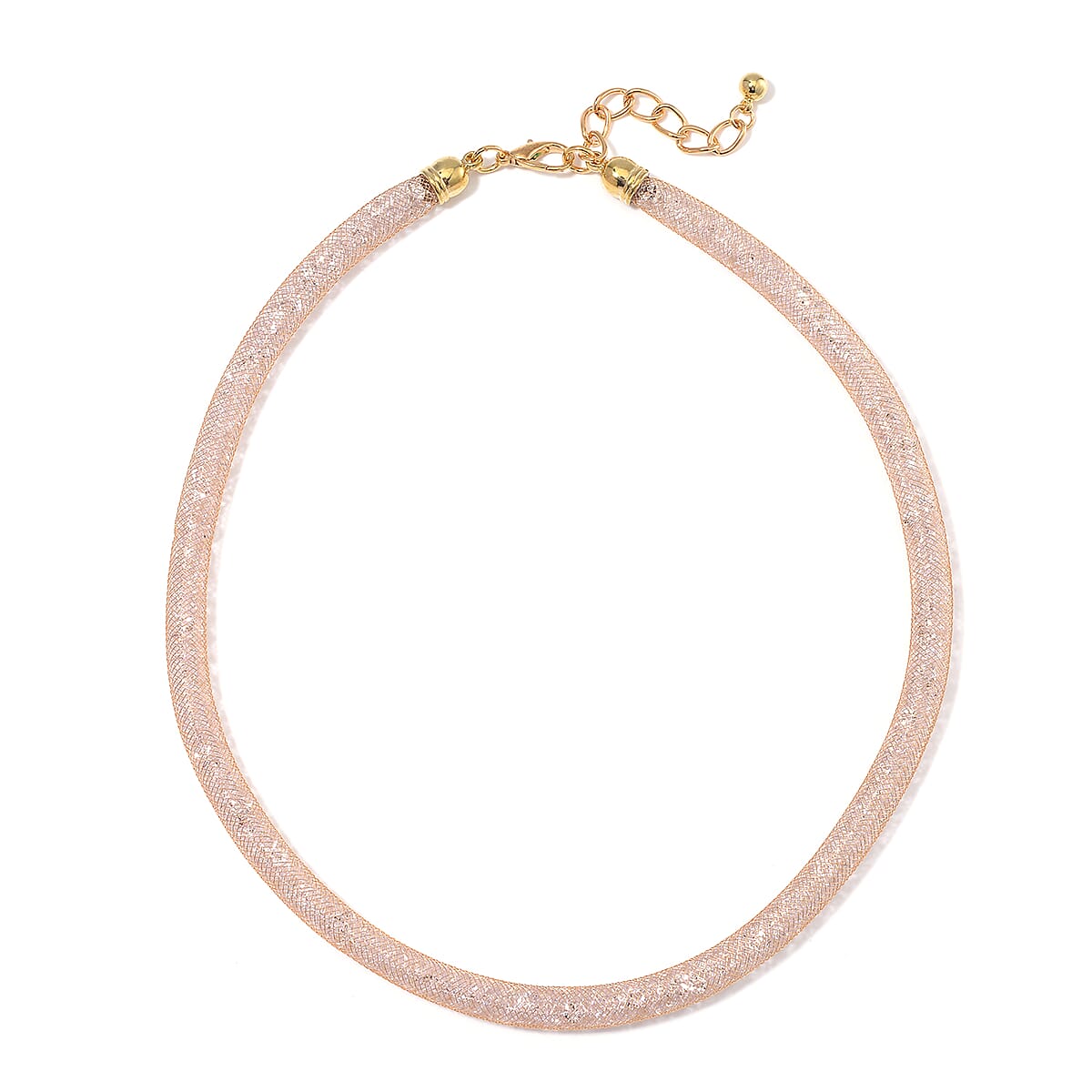 Sparkly White Austrian Crystal Infinity Necklace 20-22 Inches in Goldtone image number 2