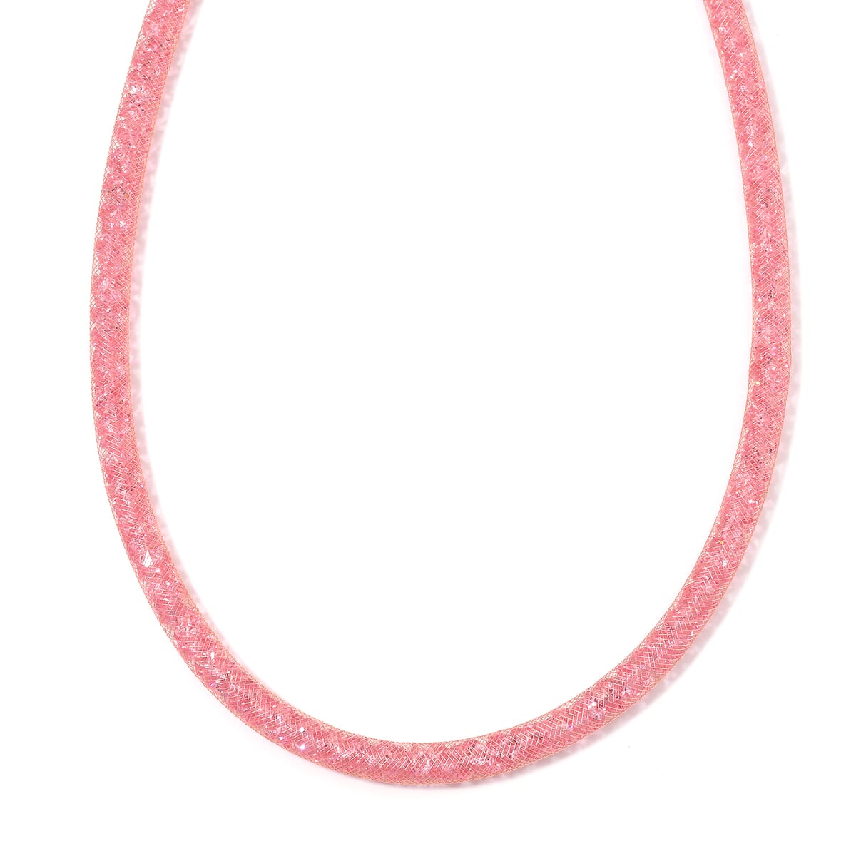 Sparkly Pink Austrian Crystal Infinity Necklace 20-22 Inches in Rosetone image number 0