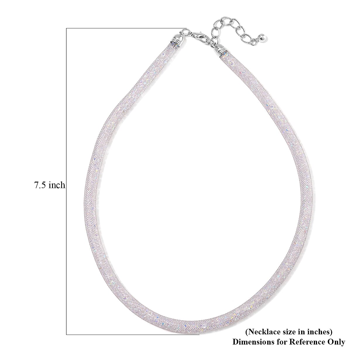 Doorbuster Sparkly Aurora Borealis Austrian Crystal Infinity Necklace 20-22 Inches in Silvertone image number 4