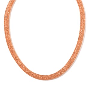 Sparkly Champagne Austrian Crystal Infinity Necklace 20-22 Inches in Rosetone