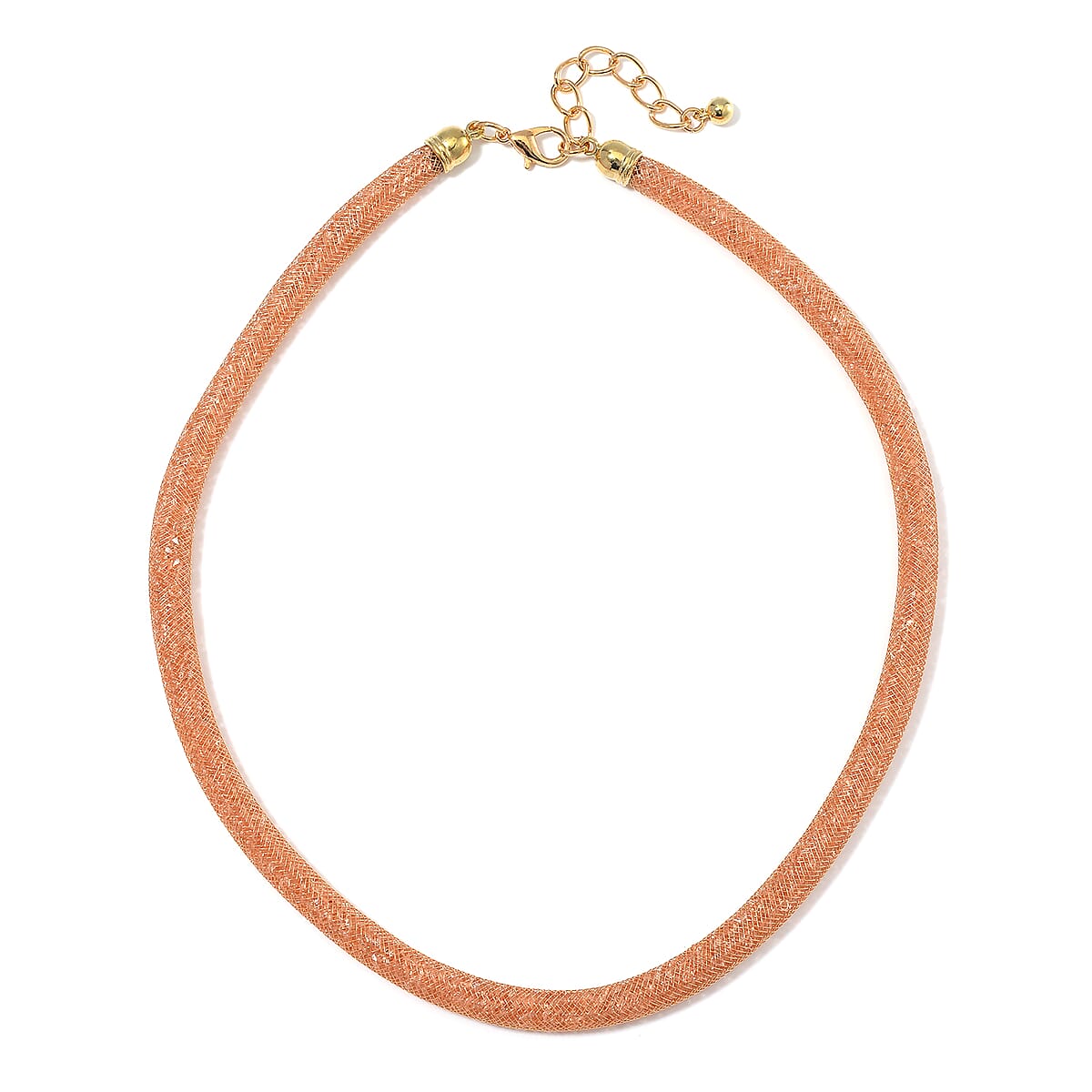 Sparkly Champagne Austrian Crystal Infinity Necklace 20-22 Inches in Rosetone image number 2