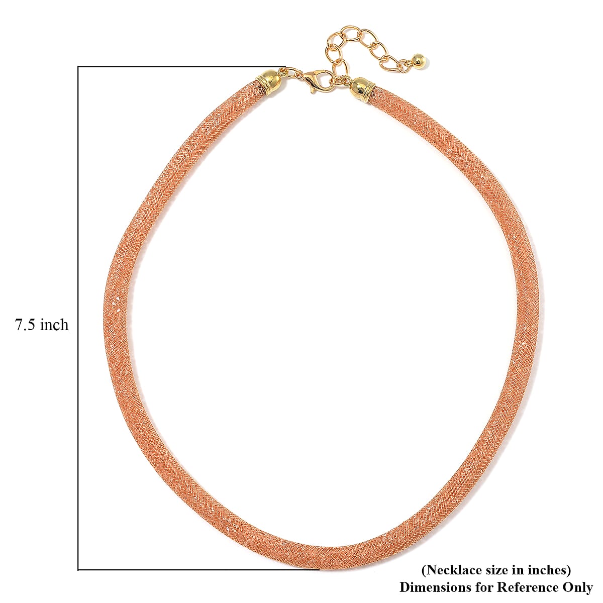 Sparkly Champagne Austrian Crystal Infinity Necklace 20-22 Inches in Rosetone image number 4